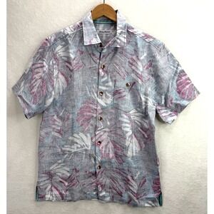 Tommy Bahama Men's, 100% Linen Zocca Fronds Shirt Dockside Size Medium